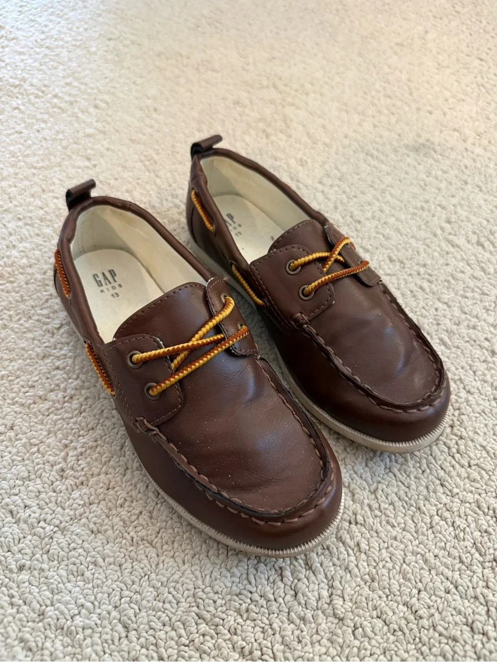 GAP Kids Brown Leather Boat Shoes